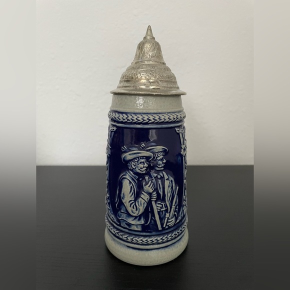 Vintage West Germany Gerzit Pewter Lidded Beer Stein. - Picture 3 of 6